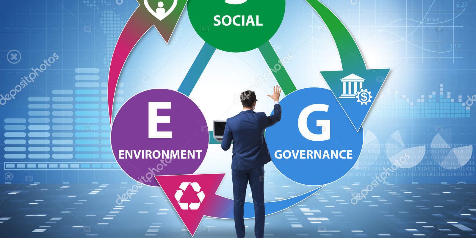 ESG concept as environmental and social governance with business