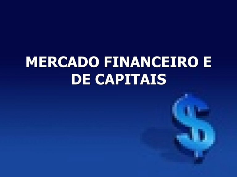 MERCADO FINANCEIRO E DE CAPITAIS